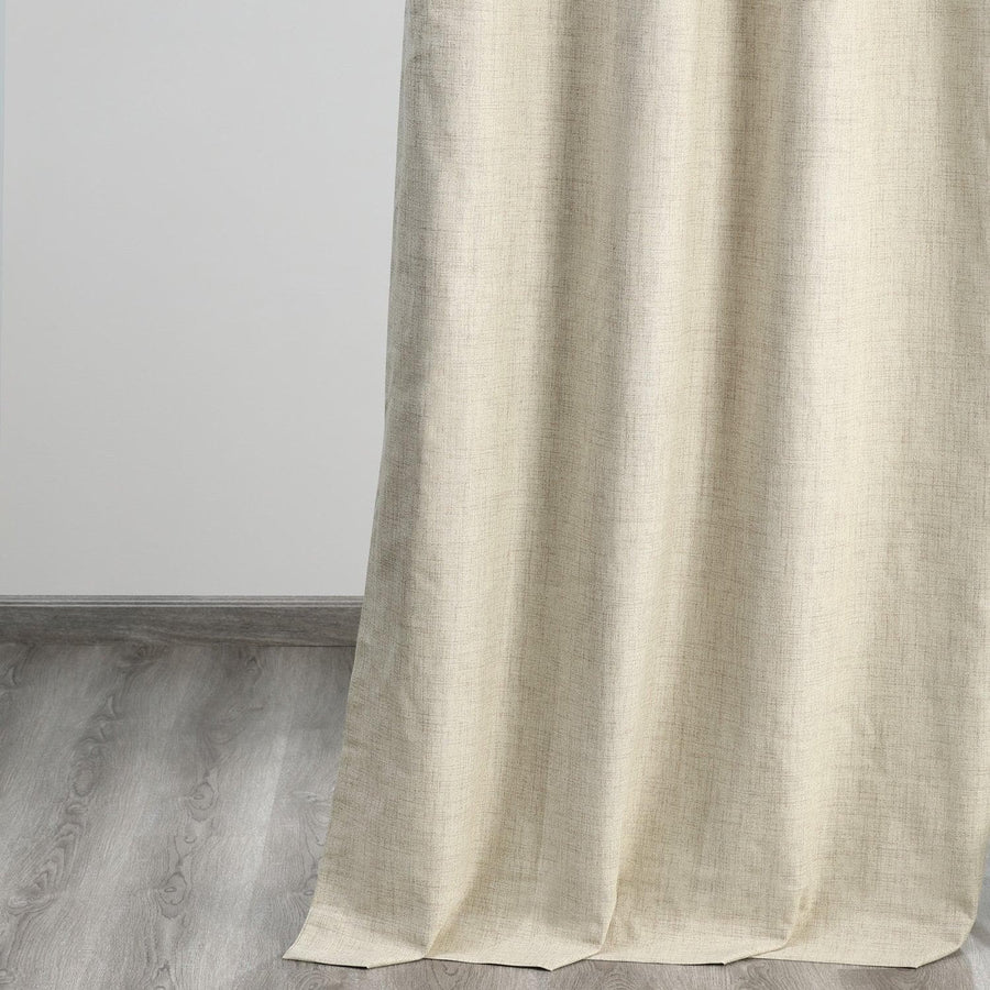 Toasted Tan Thermal Cross Linen Weave Blackout Curtain