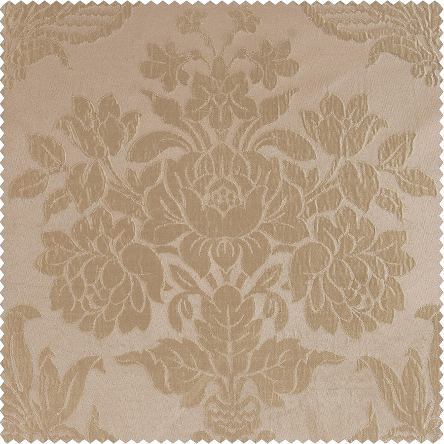 Magdelena Beige & Gold Faux Silk Jacquard Swatch - HalfPriceDrapes.com