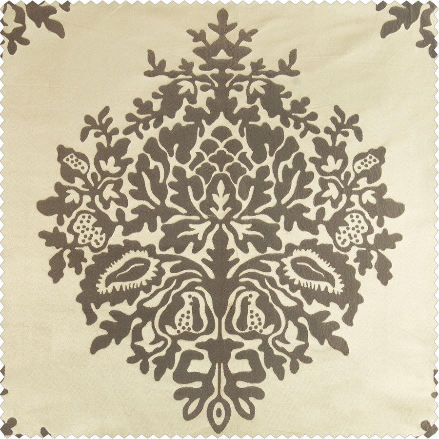 Ellaria Silver & Ivory Faux Silk Jacquard Swatch - HalfPriceDrapes.com