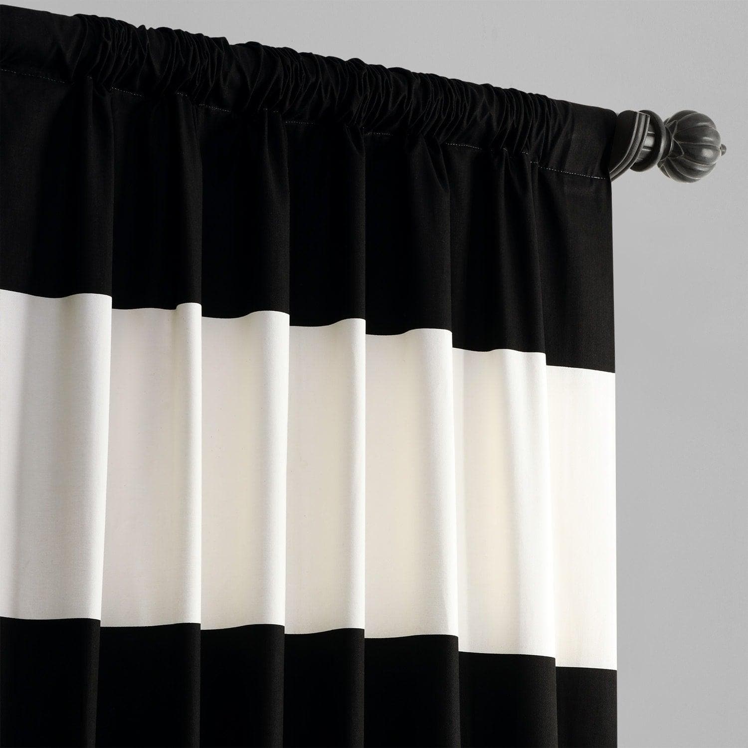 Black and White Horizontal Stripes With Black Trim 1 Piece