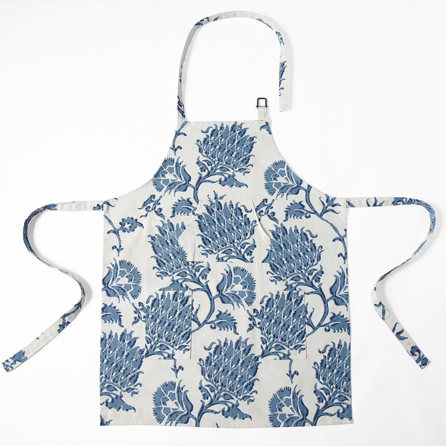 Duchess Blue Printed Cotton Apron - HalfPriceDrapes.com