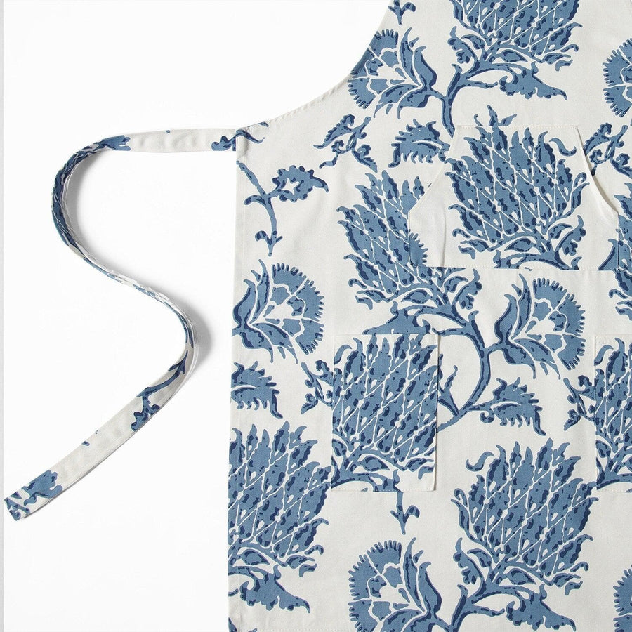 Duchess Blue Printed Cotton Apron - HalfPriceDrapes.com