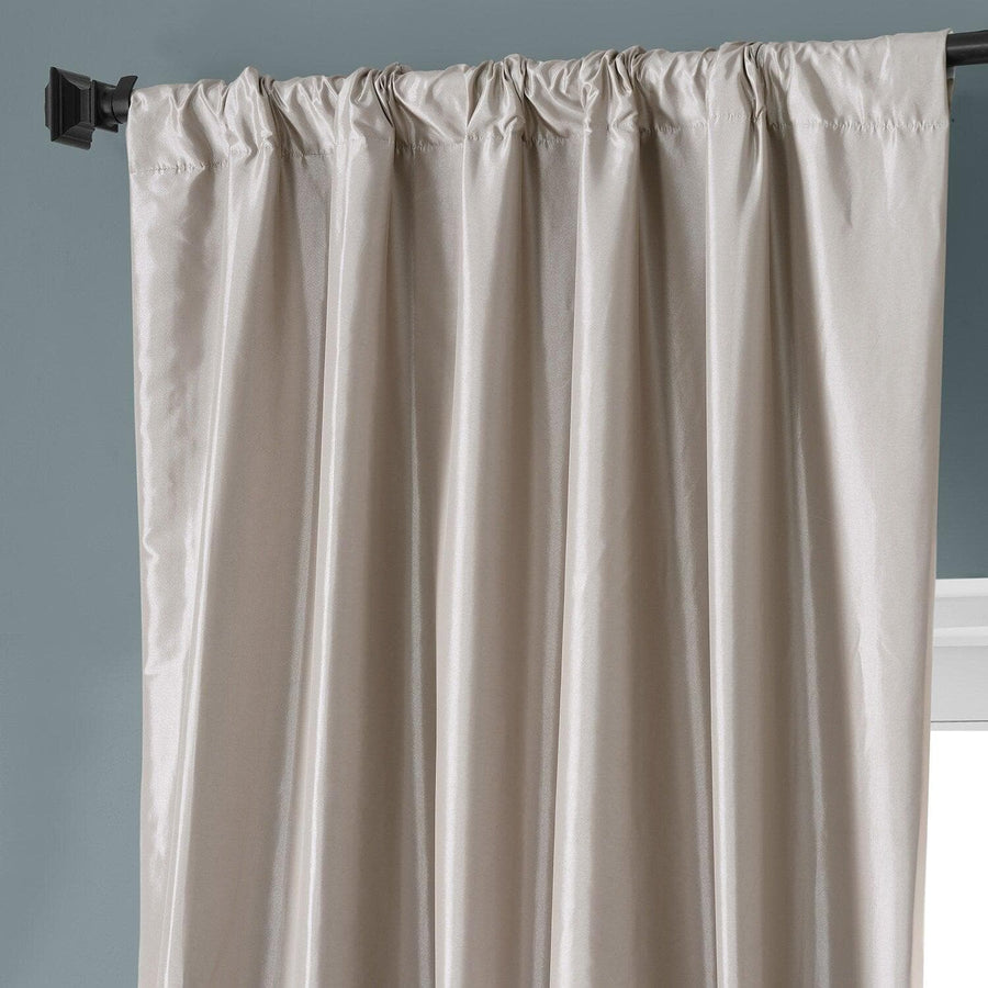 Virtual Beige Faux Silk Taffeta Hotel Blackout Curtain