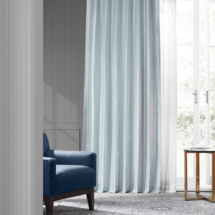 Blue Moon Solid Faux Silk Taffeta Curtain - HalfPriceDrapes.com