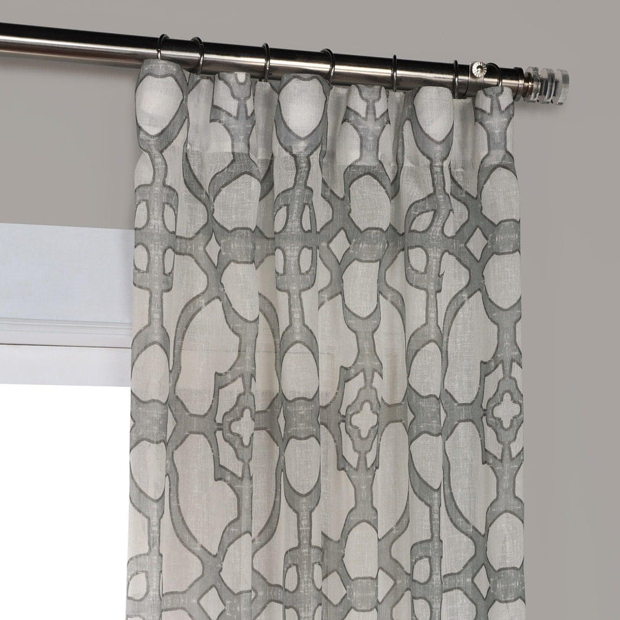 SeaGlass Grey Printed Sheer Curtain