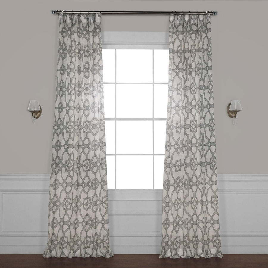 SeaGlass Grey Printed Sheer Curtain