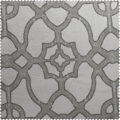 SeaGlass Grey Geometric Printed Polyester Sheer Curtain