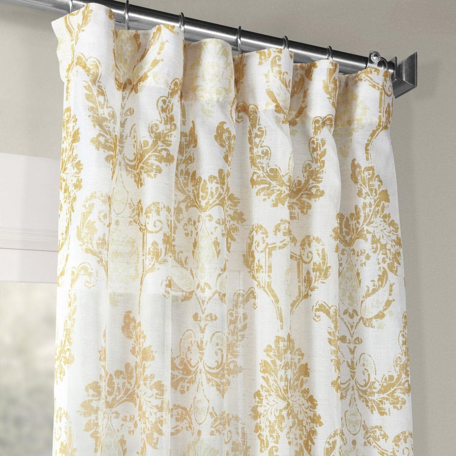 Terrace Gold Printed Sheer Curtain