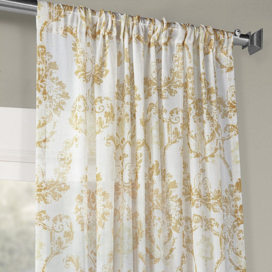 Terrace Gold Printed Sheer Curtain