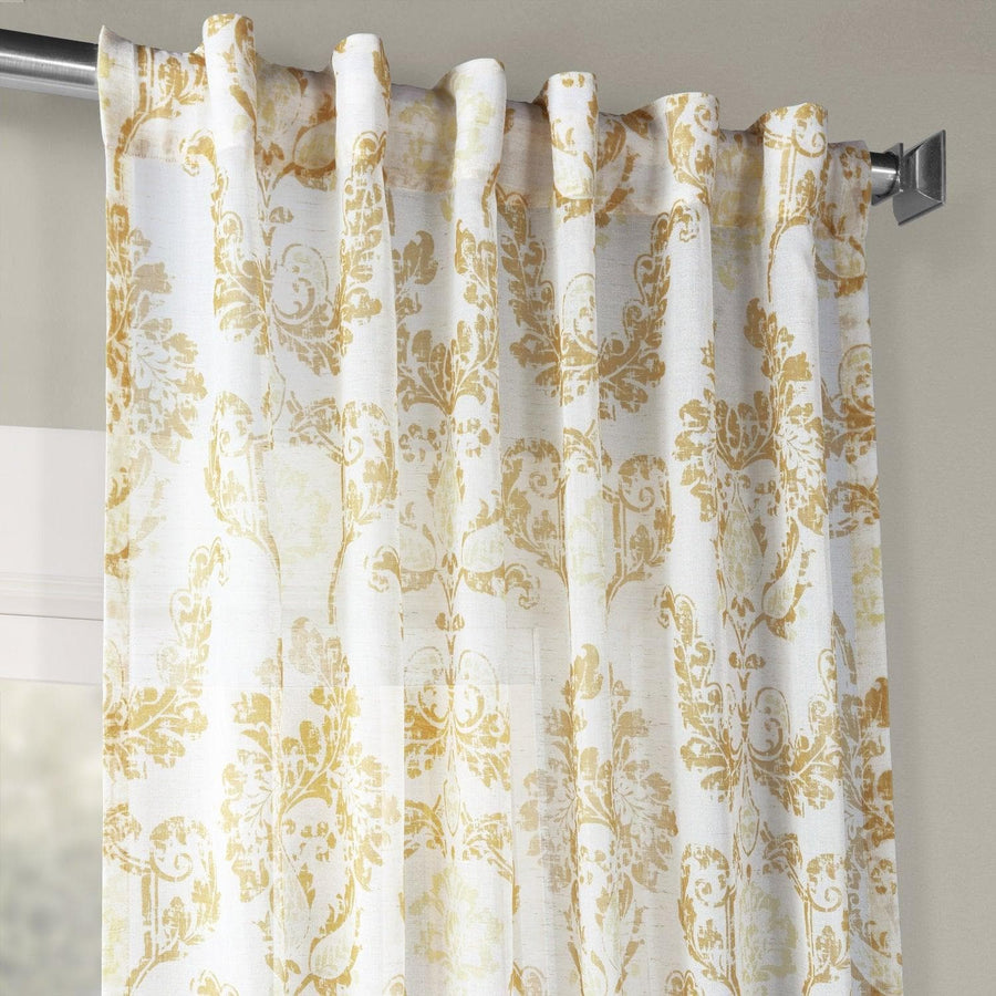 Terrace Gold Printed Sheer Curtain