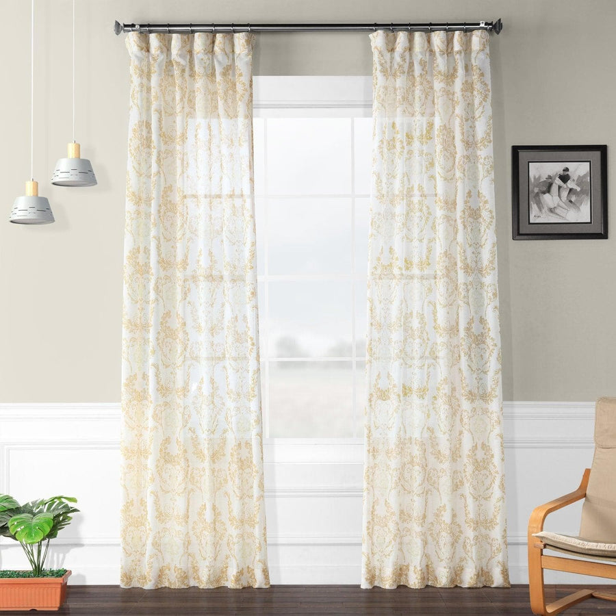 Terrace Gold Printed Sheer Curtain