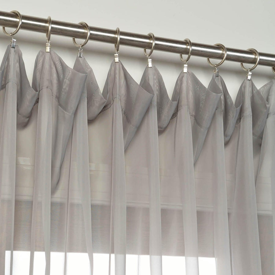 Solid Grey Extra Wide Voile Sheer Curtain - HalfPriceDrapes.com