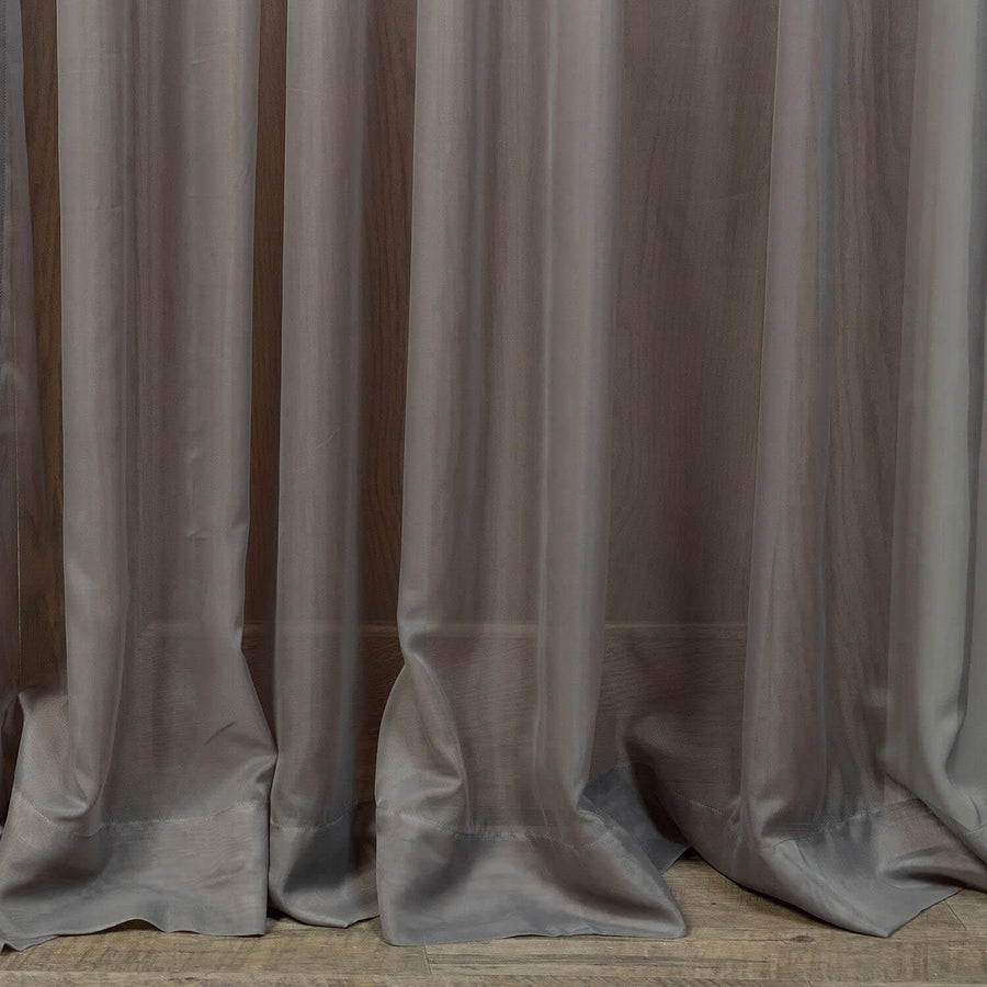 Solid Grey Extra Wide Voile Sheer Curtain - HalfPriceDrapes.com