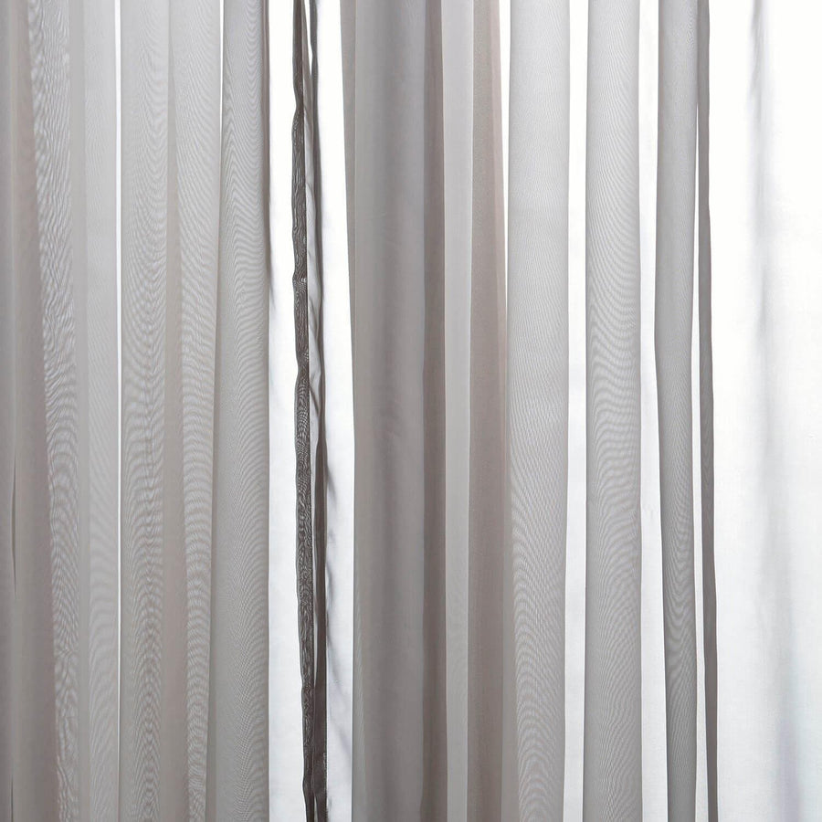 Solid Grey Extra Wide Voile Sheer Curtain - HalfPriceDrapes.com