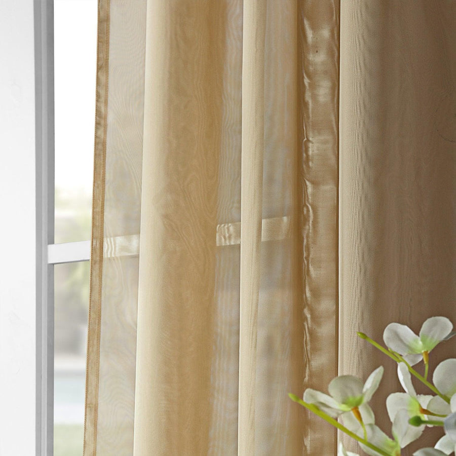 Soft Tan Extra Wide Voile Sheer Curtain - HalfPriceDrapes.com