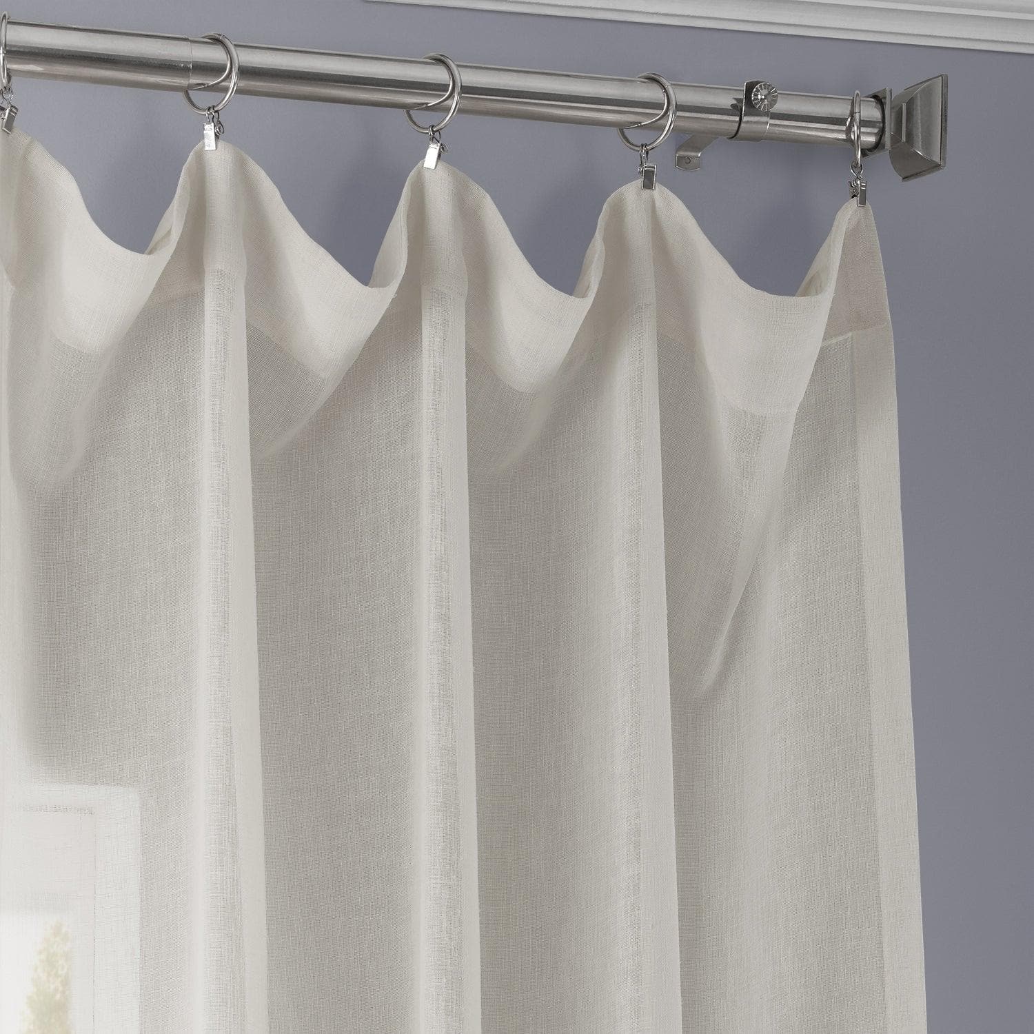 Gardenia Textured Faux Linen Sheer Curtain