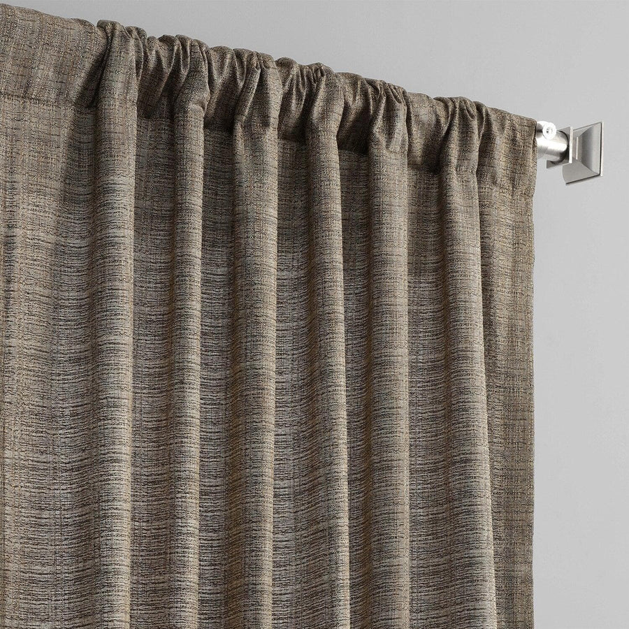 Nighthawk Grey Textured Faux Raw Silk Curtain