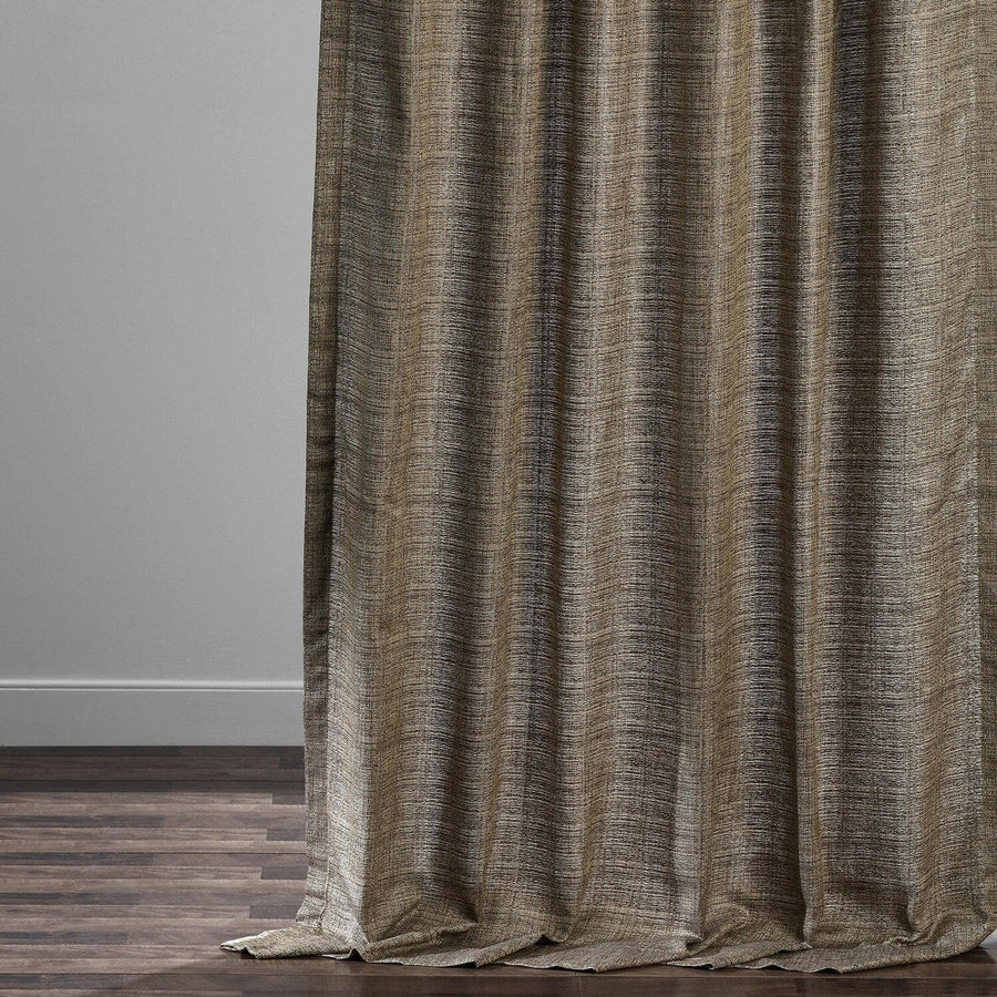 Nighthawk Grey Textured Faux Raw Silk Curtain