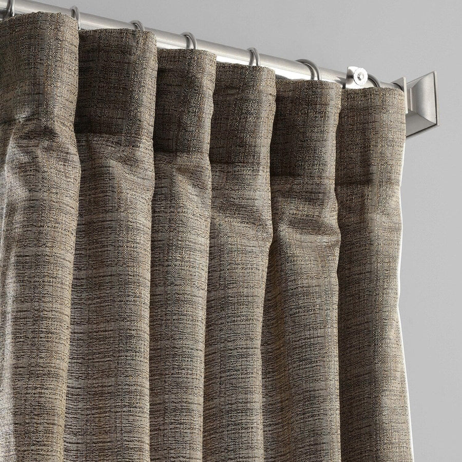 Nighthawk Grey Textured Faux Raw Silk Curtain