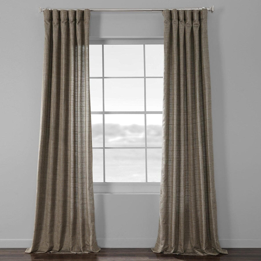 Nighthawk Grey Textured Faux Raw Silk Curtain