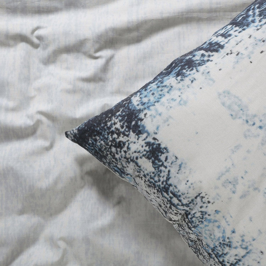 Bazaar Indigo Cotton Percale Printed Reversible Duvet Cover Swatch - HalfPriceDrapes.com